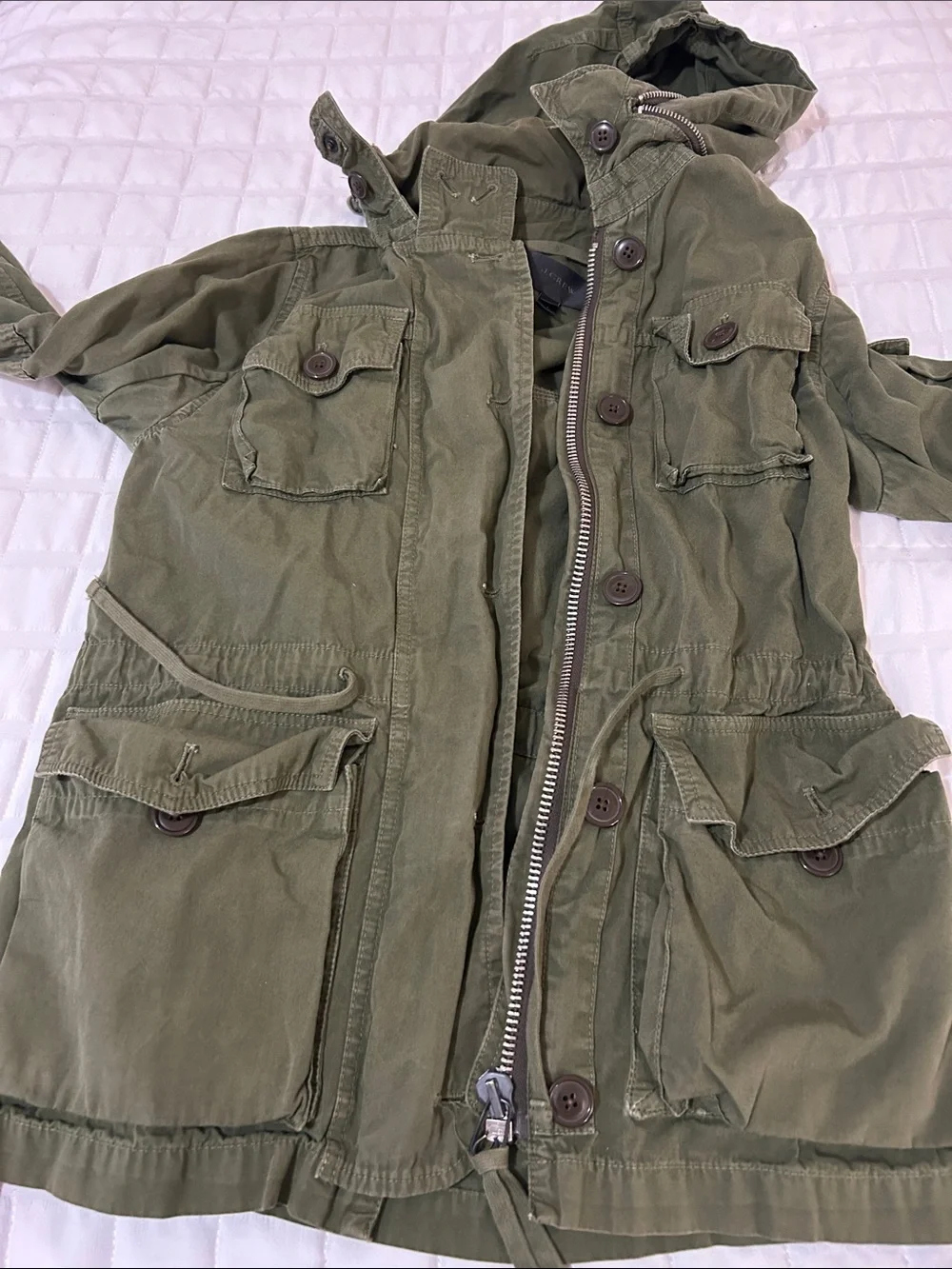 J. Crew Olive Green Hooded Field Jacket